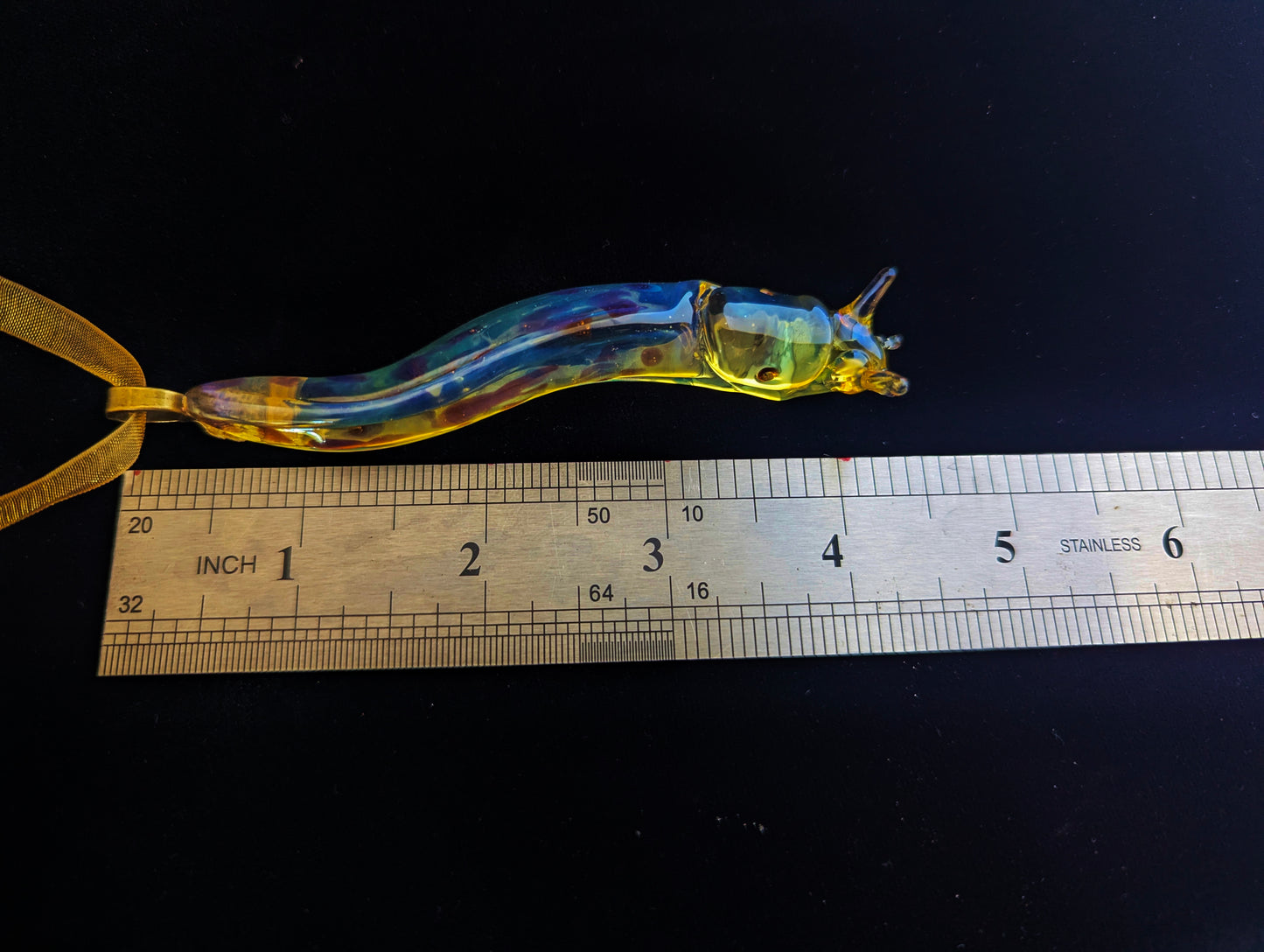 Detailed Glass Banana Slug Ornament | Handmade Suncatcher Gift | Quick Shipping