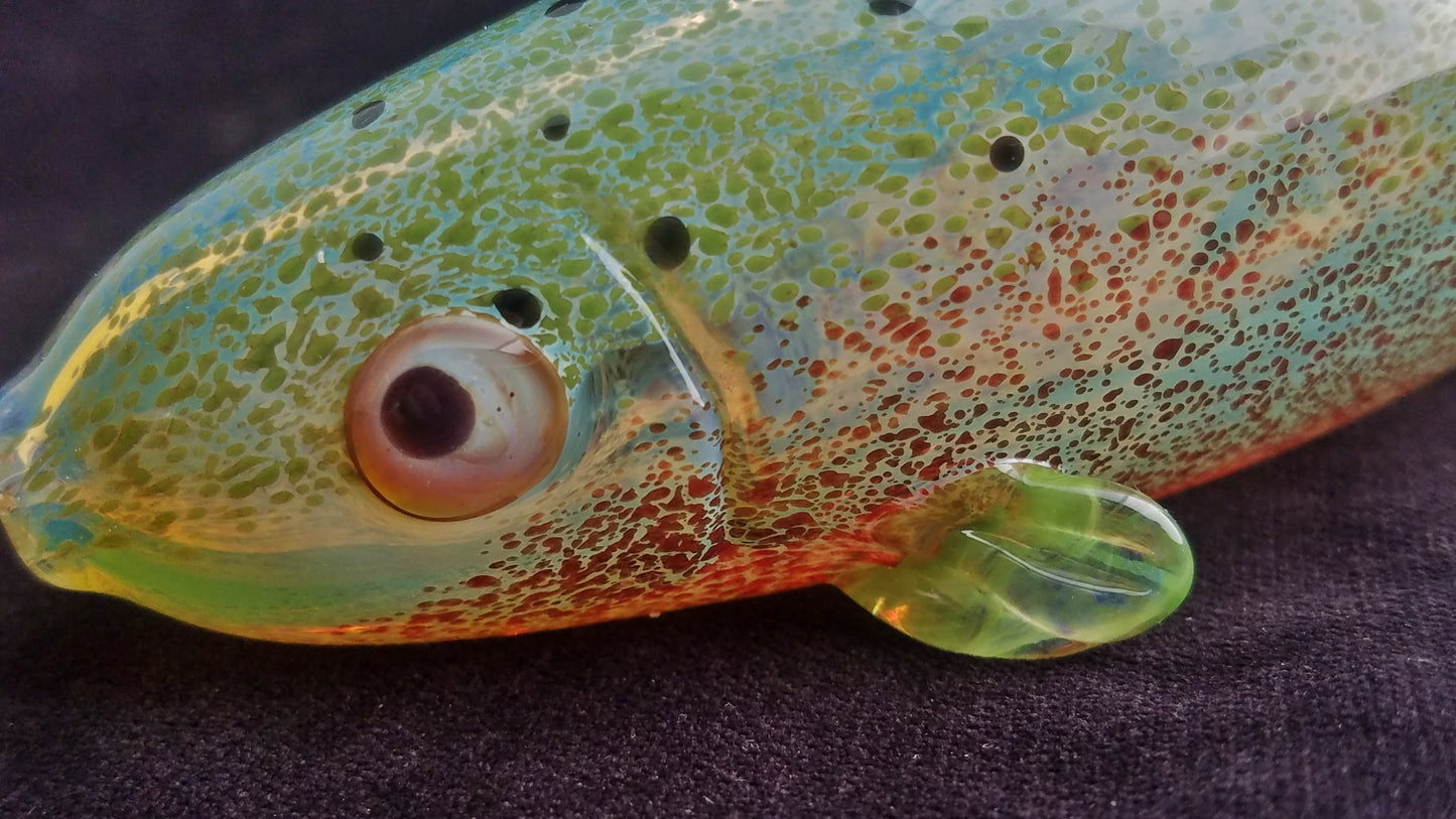 Color Changing Glass Rainbow Trout Pipe