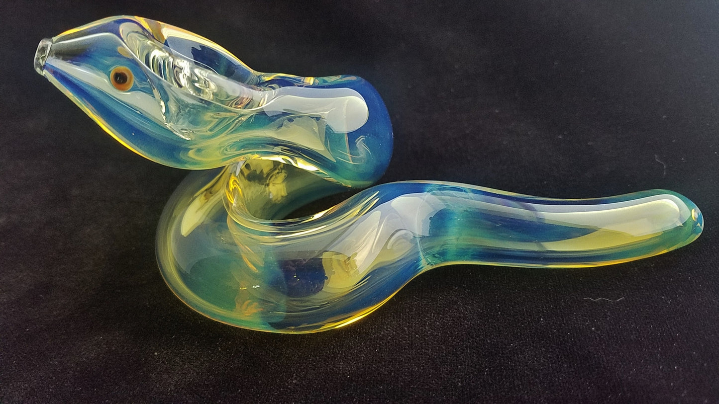 Coiled Glass Snake Pipe | Color Changing