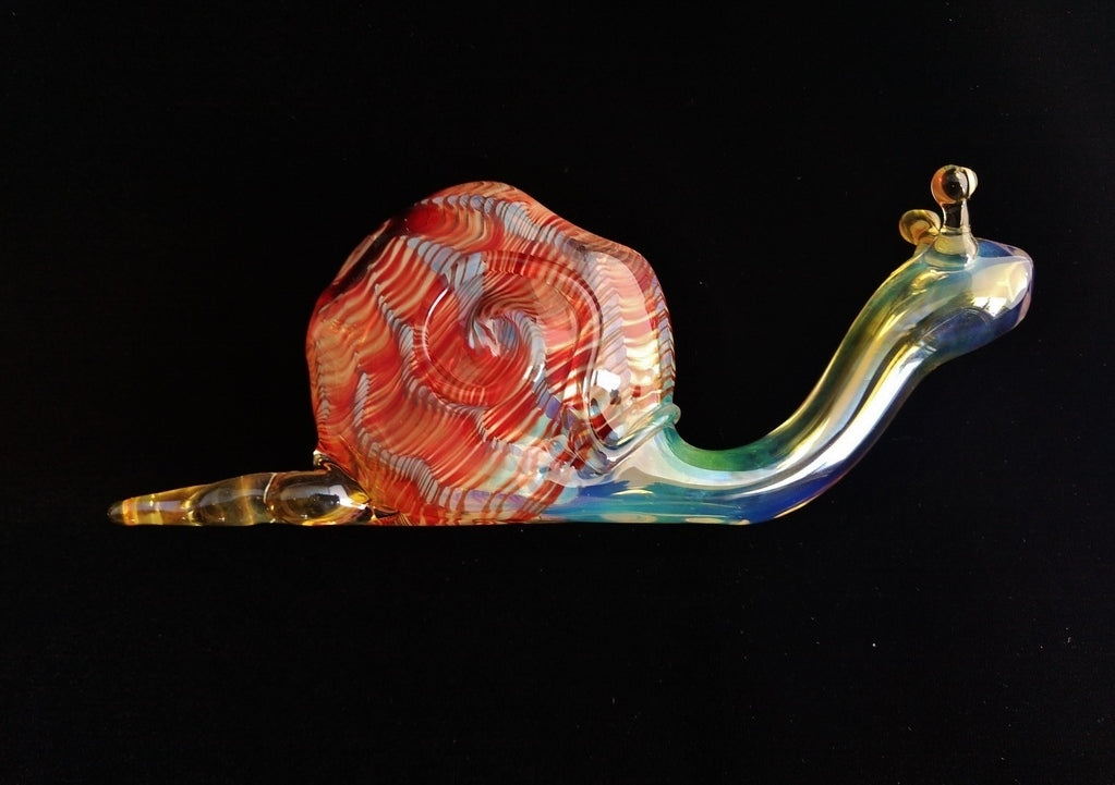 Glass Snail Pipe | Color Changing Glass | Red Version