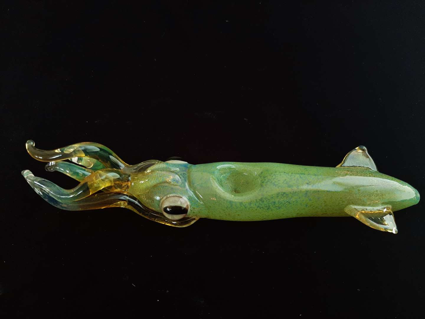 Color Changing Glass Squid Pipe (Green)