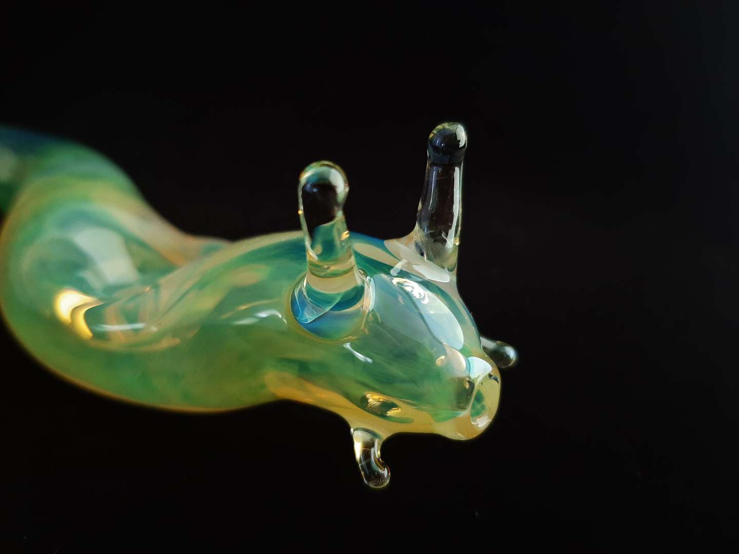 Hand blown glass slug pipe. Color changing. Unique gift idea.