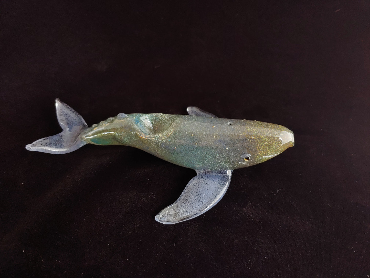 Hand blown glass gray whale pipe. Color changing. Unique gift idea.