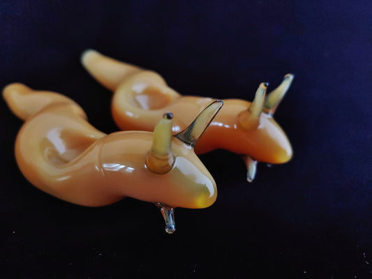 Blown glass banana slug pipe. Color changing. Unique gift idea.