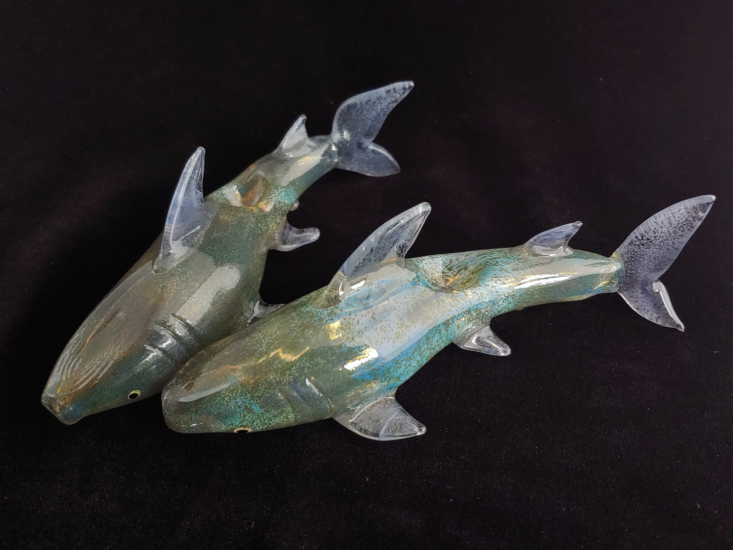 Color Changing Glass Shark Pipe