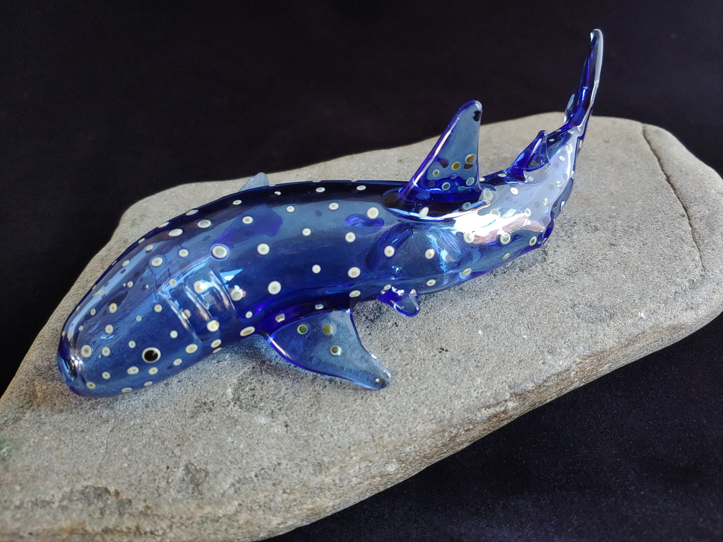 Glass Whale Shark Pipe | Cobalt Blue