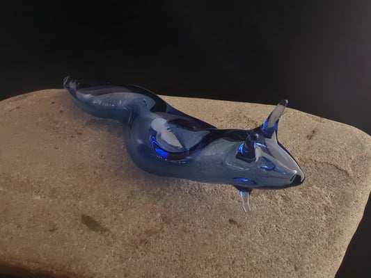 Glass Slug Pipe | Light Cobalt Blue Version