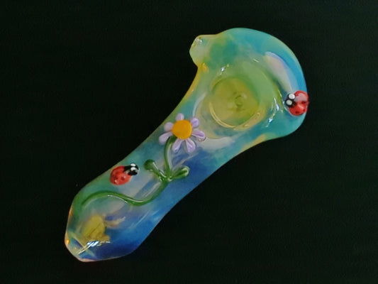 Glass Flower and Ladybug Pipe