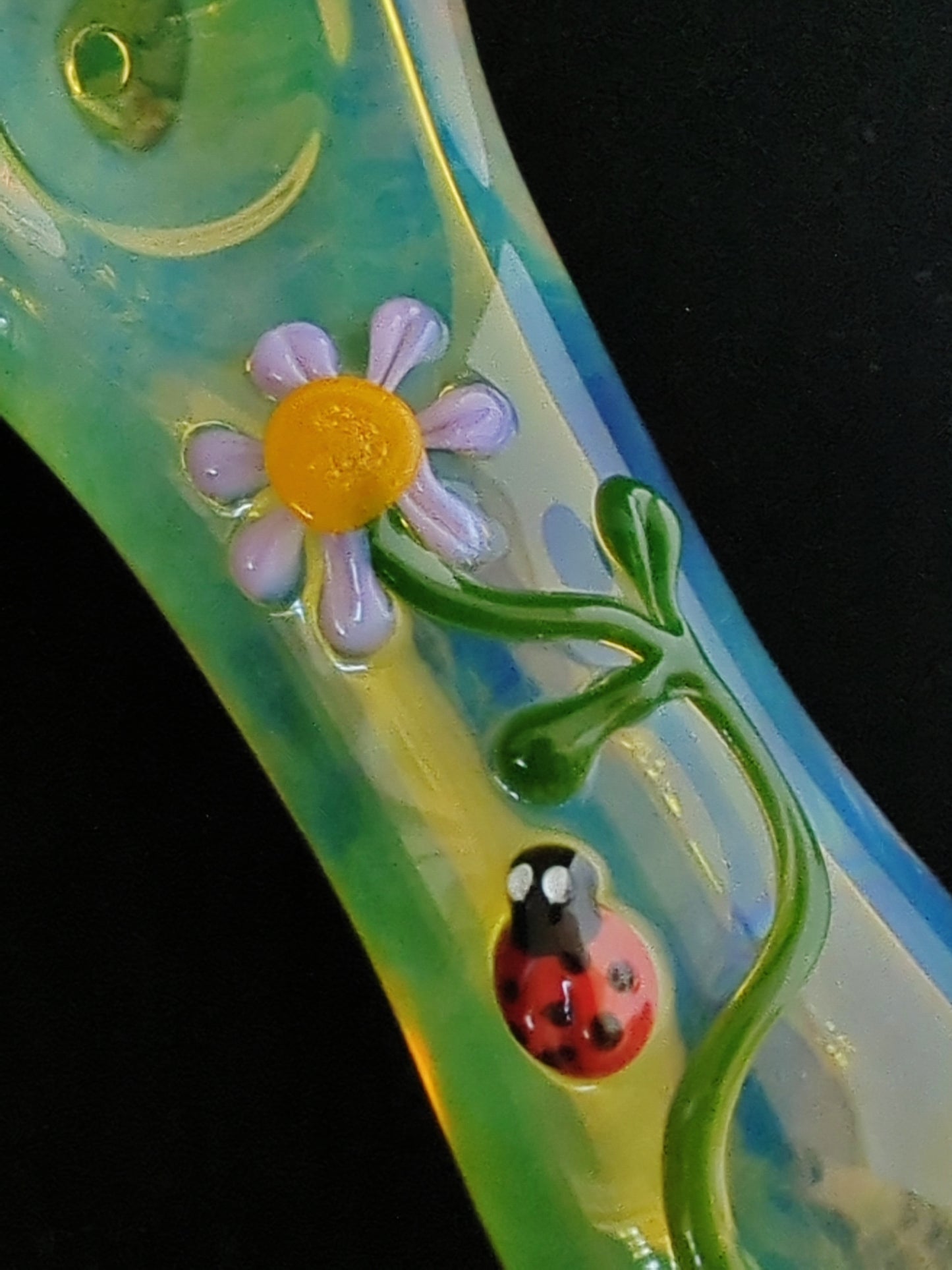 Glass Flower and Ladybug Pipe