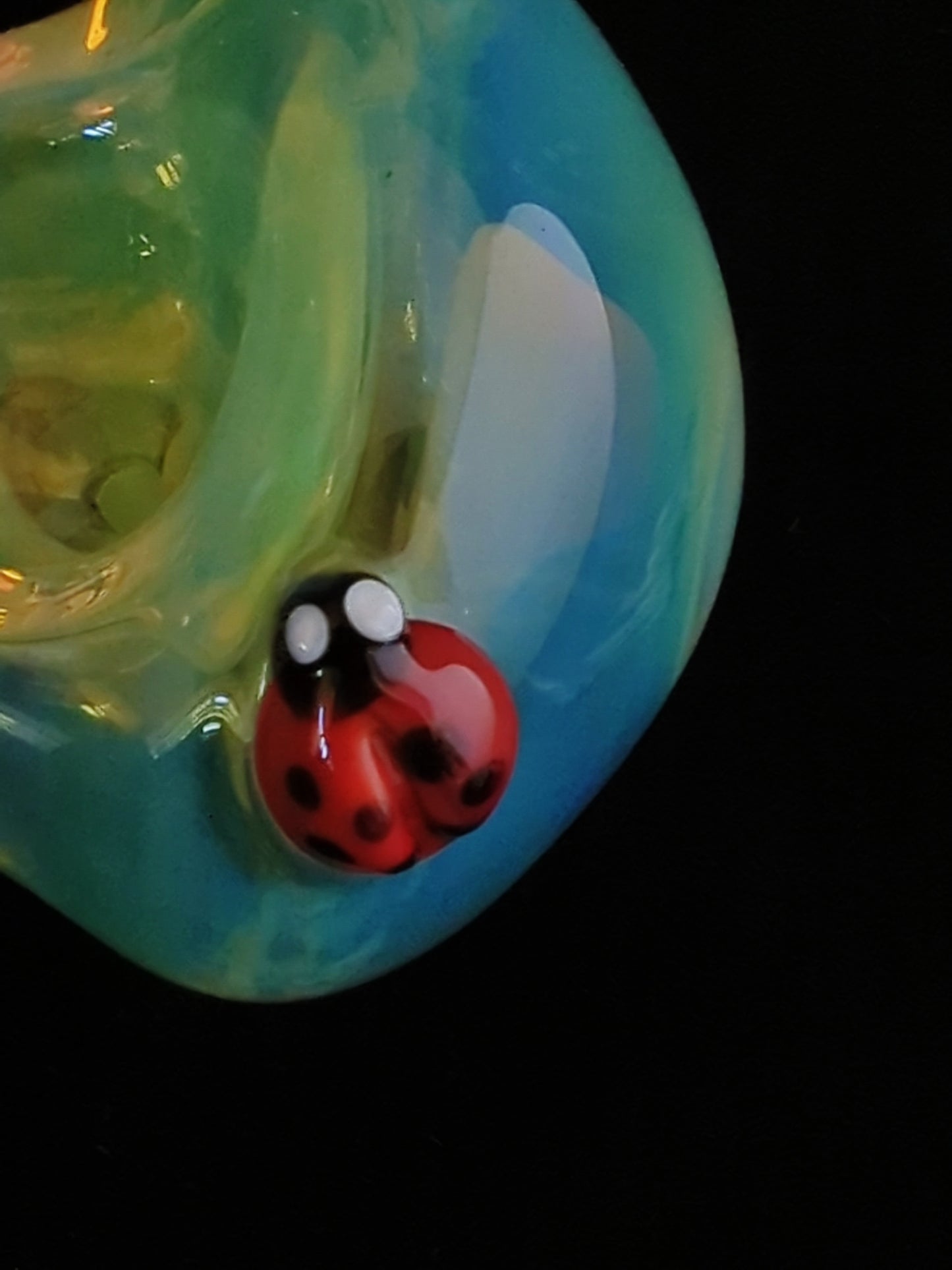 Glass Flower and Ladybug Pipe