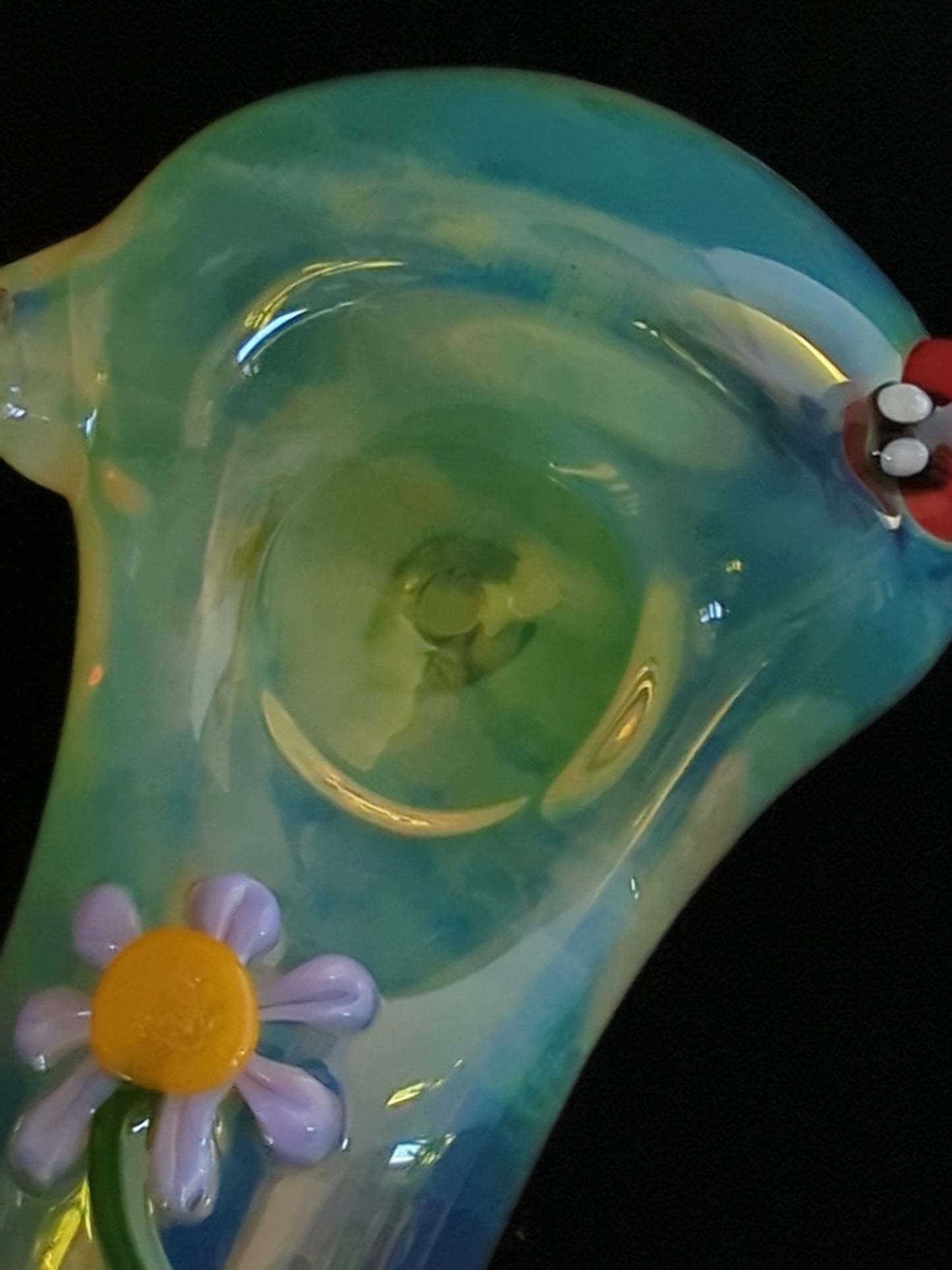 Glass Flower and Ladybug Pipe