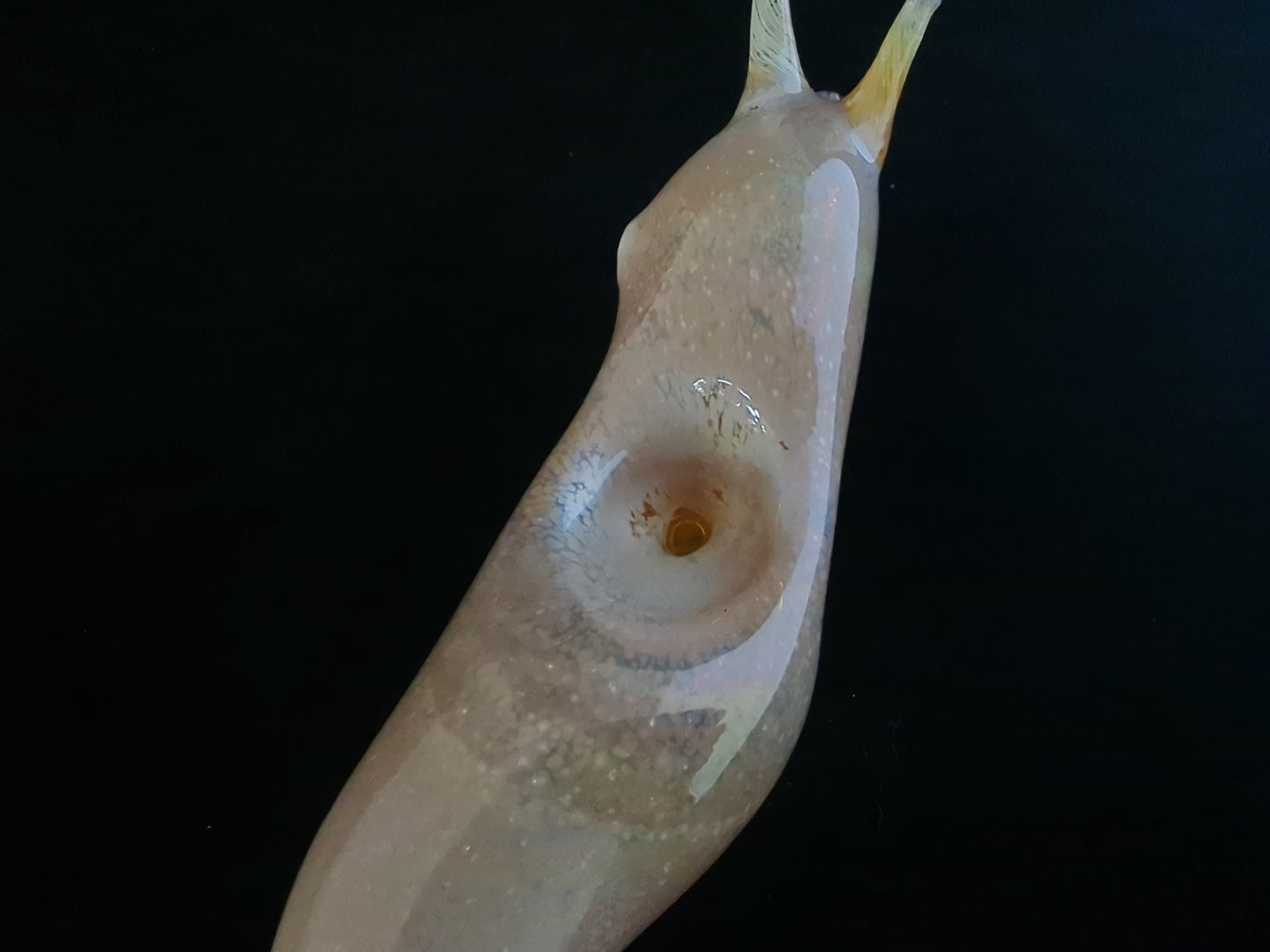 Glass Banana Slug Pipe | Golden Tan Colored | Color Changing