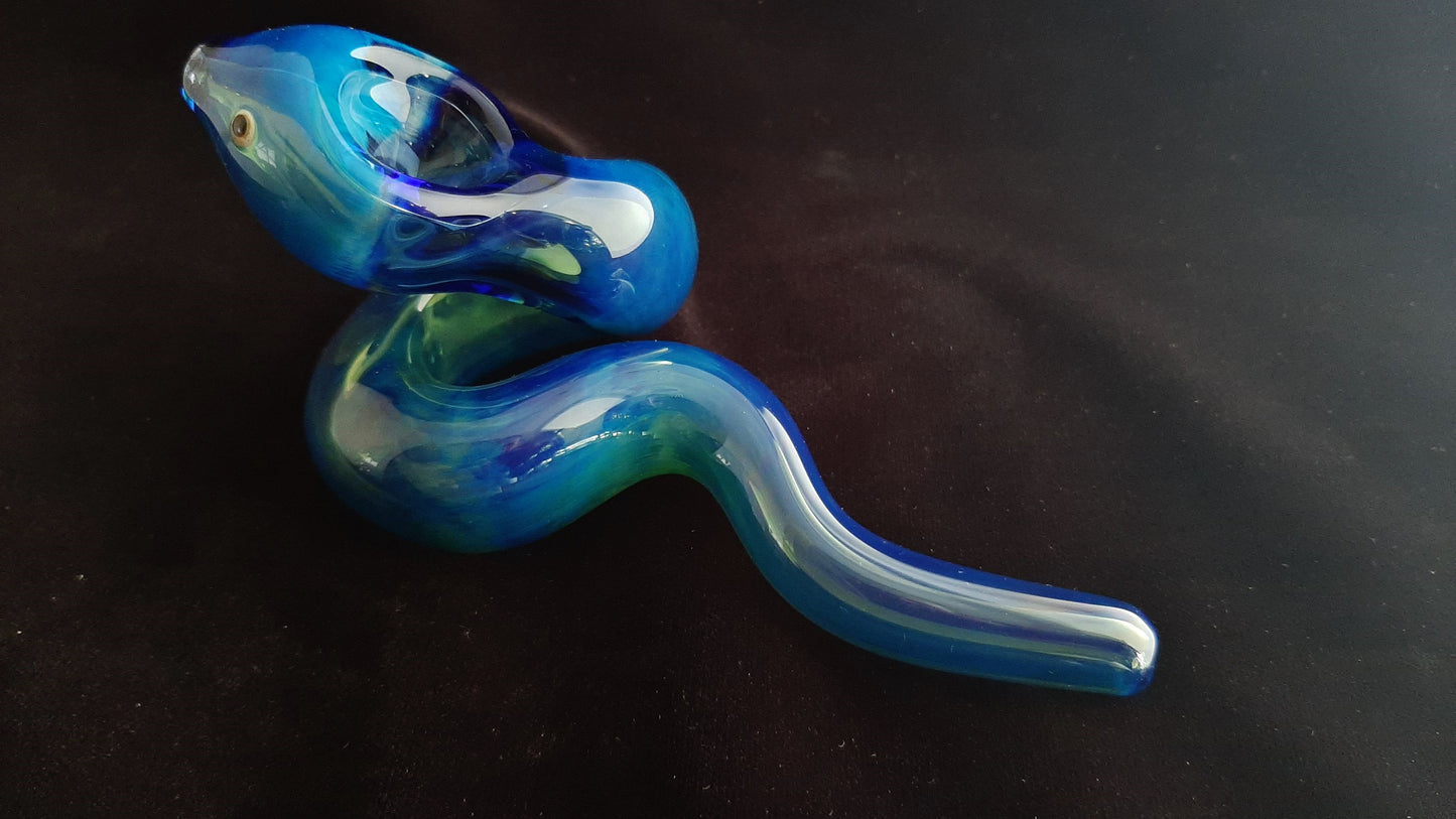 Glass Snake Pipe (Cobalt Blue)