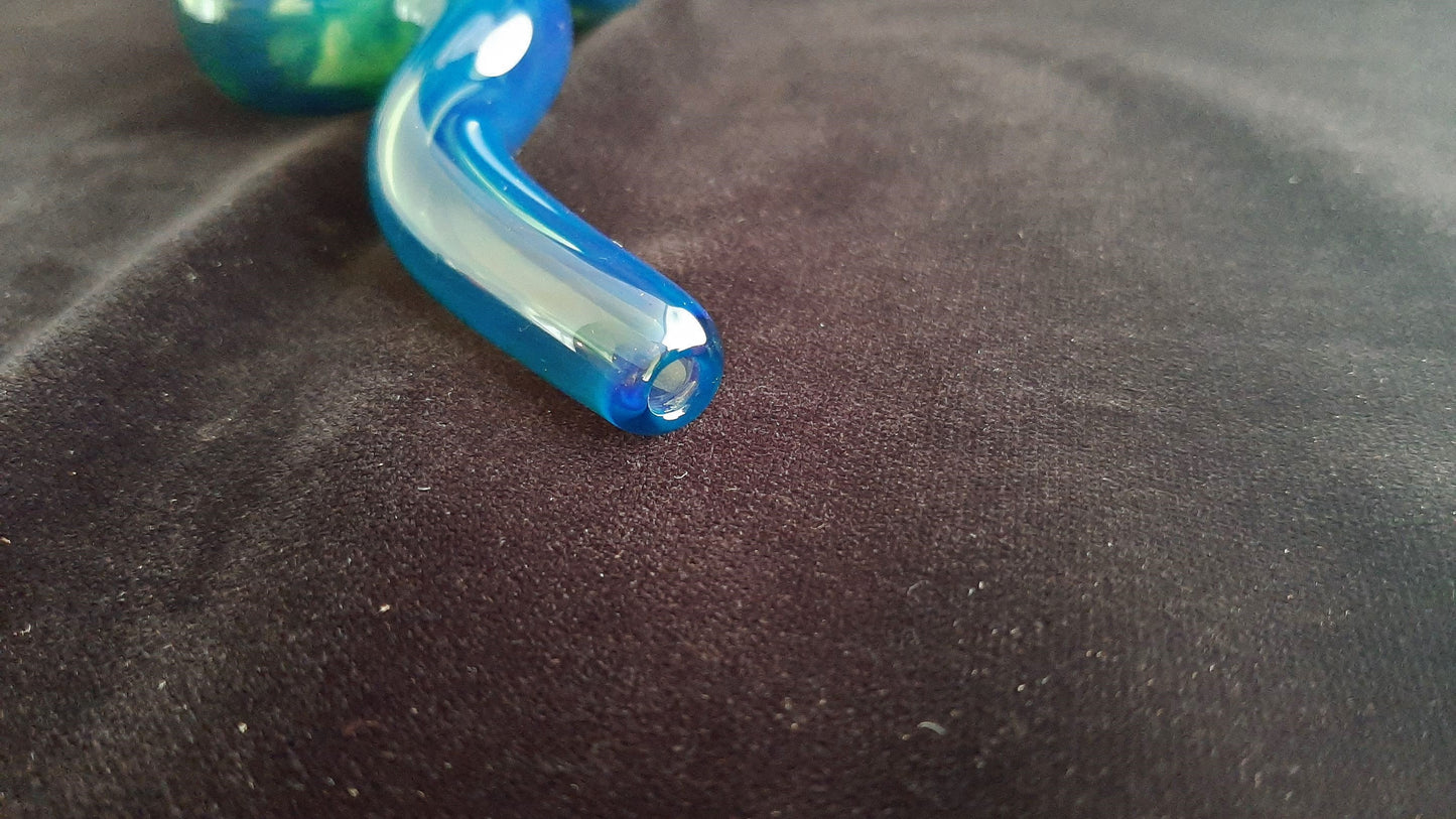 Glass Snake Pipe (Cobalt Blue)