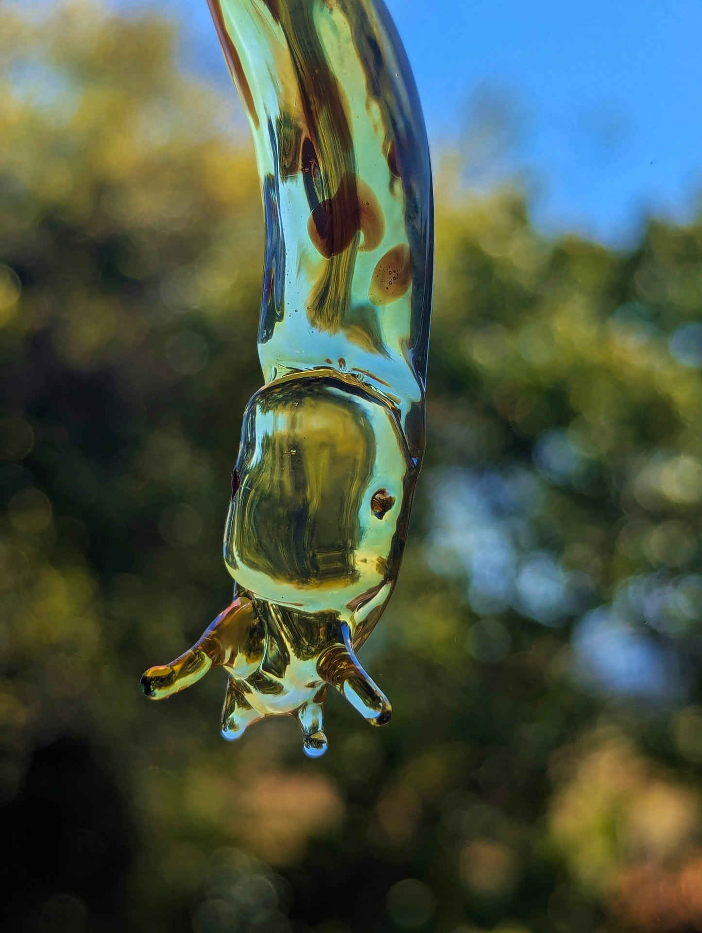 Detailed Glass Banana Slug Ornament | Handmade Suncatcher Gift | Quick Shipping