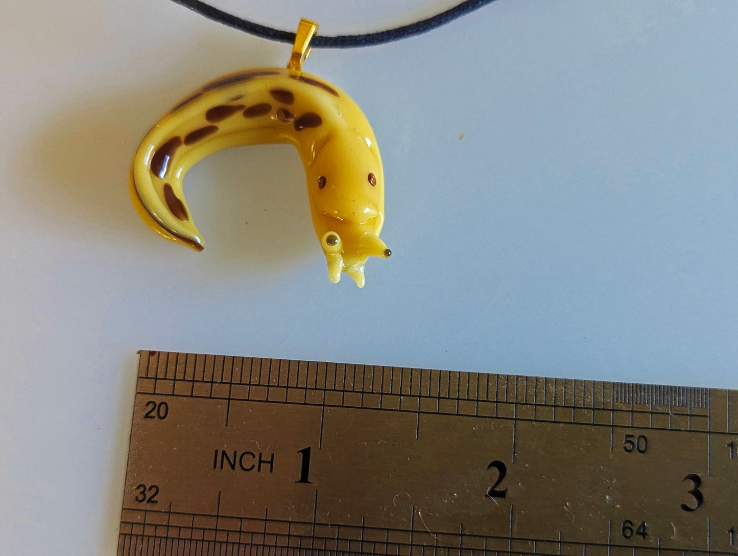 Hand Blown Glass Banana Slug Pendant