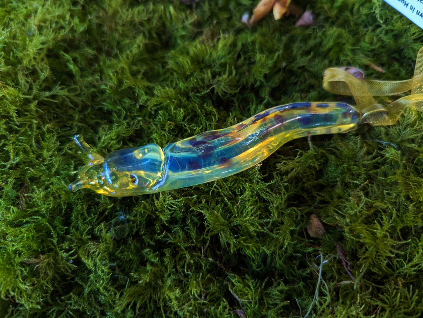 Detailed Glass Banana Slug Ornament | Handmade Suncatcher Gift | Quick Shipping