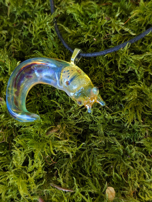 Hand Blown Glass Banana Slug Pendant