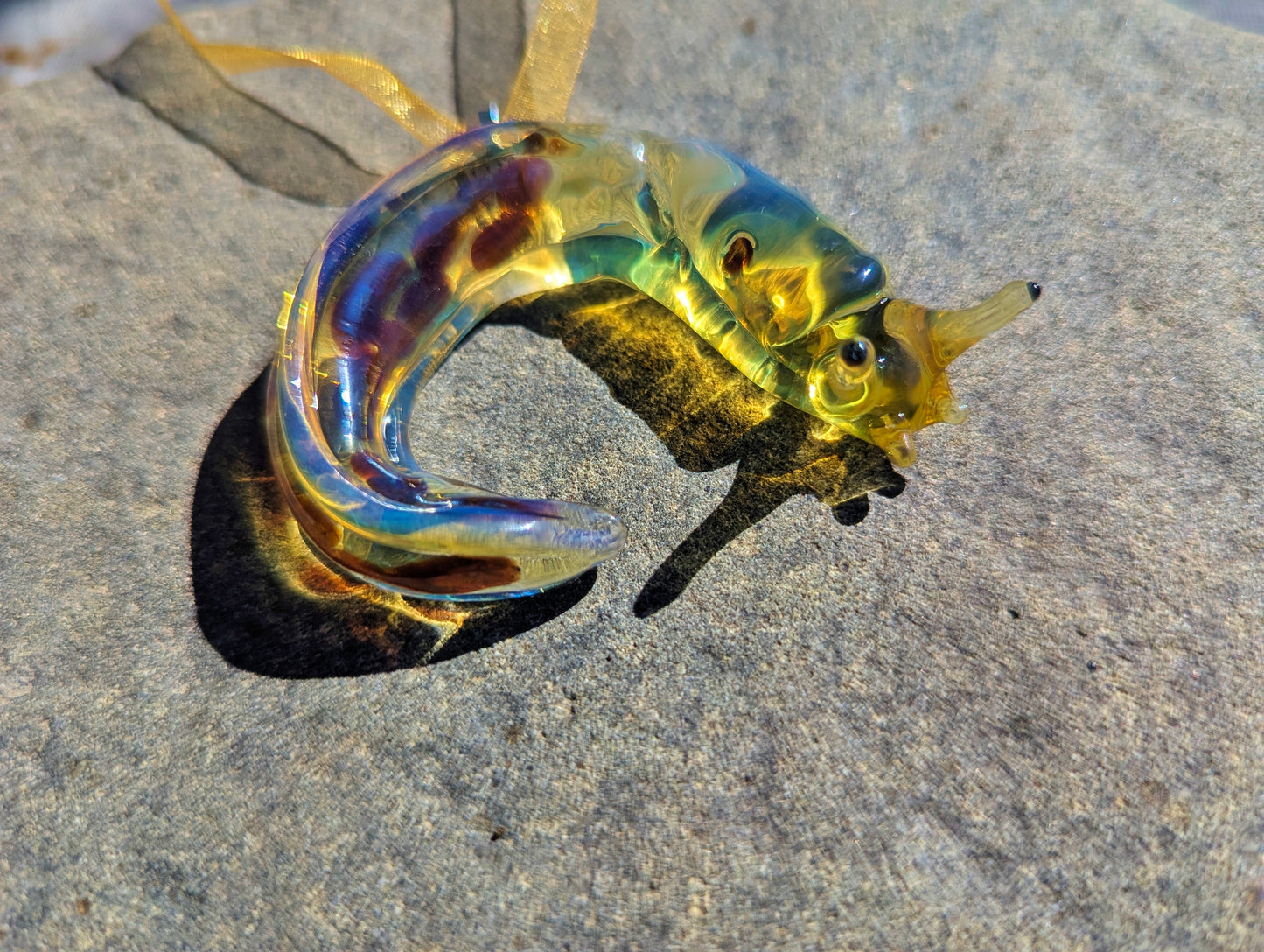 Detailed Glass Banana Slug Ornament | Handmade Suncatcher Gift | Quick Shipping