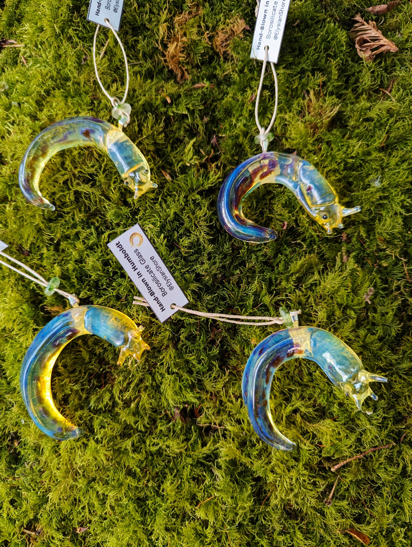 Detailed Glass Banana Slug Ornament | Handmade Suncatcher Gift | Quick Shipping