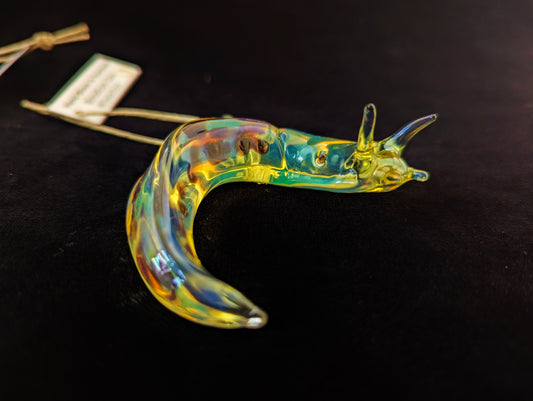 Detailed Glass Banana Slug Ornament | Handmade Suncatcher Gift | Quick Shipping