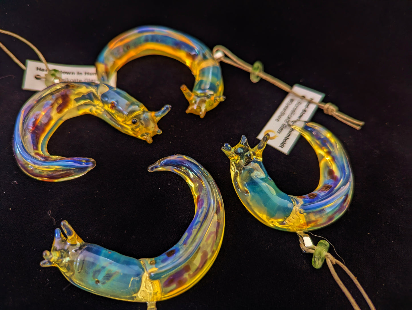 Detailed Glass Banana Slug Ornament | Handmade Suncatcher Gift | Quick Shipping