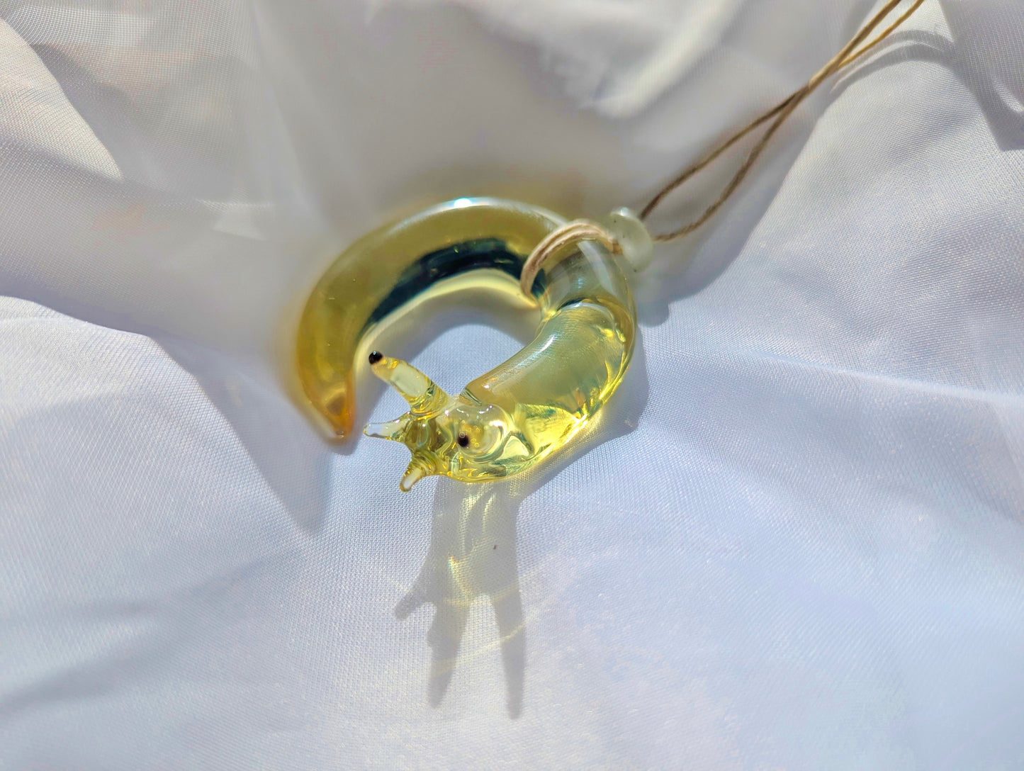 Glass Banana Slug Ornament | Unique Handmade Art