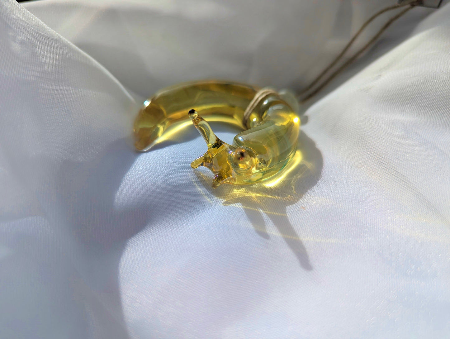Glass Banana Slug Ornament | Unique Handmade Art