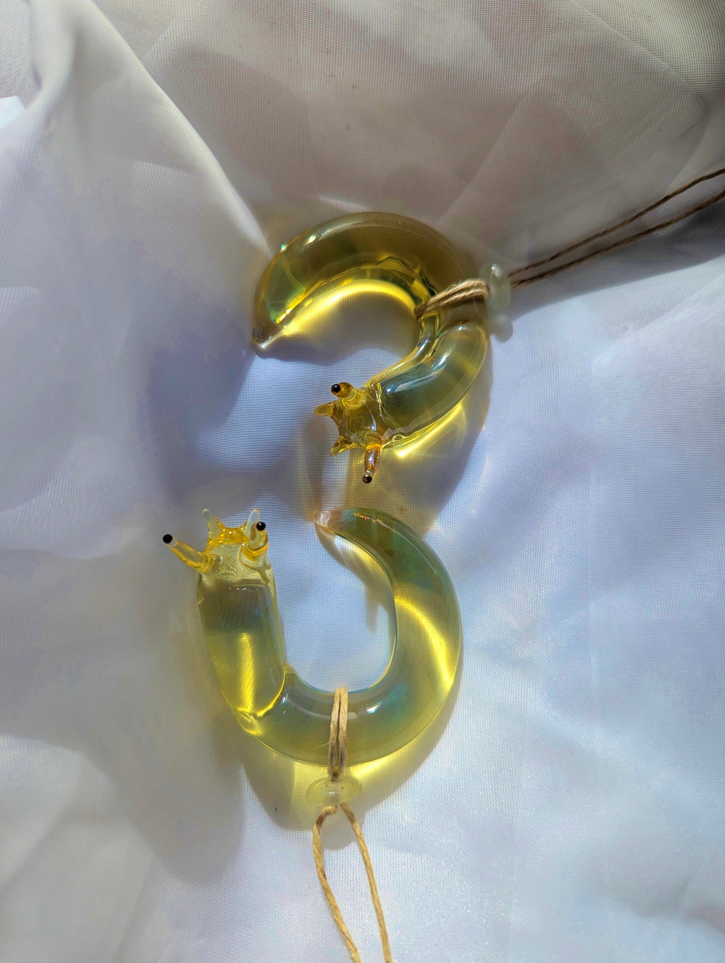 Glass Banana Slug Ornament | Unique Handmade Art