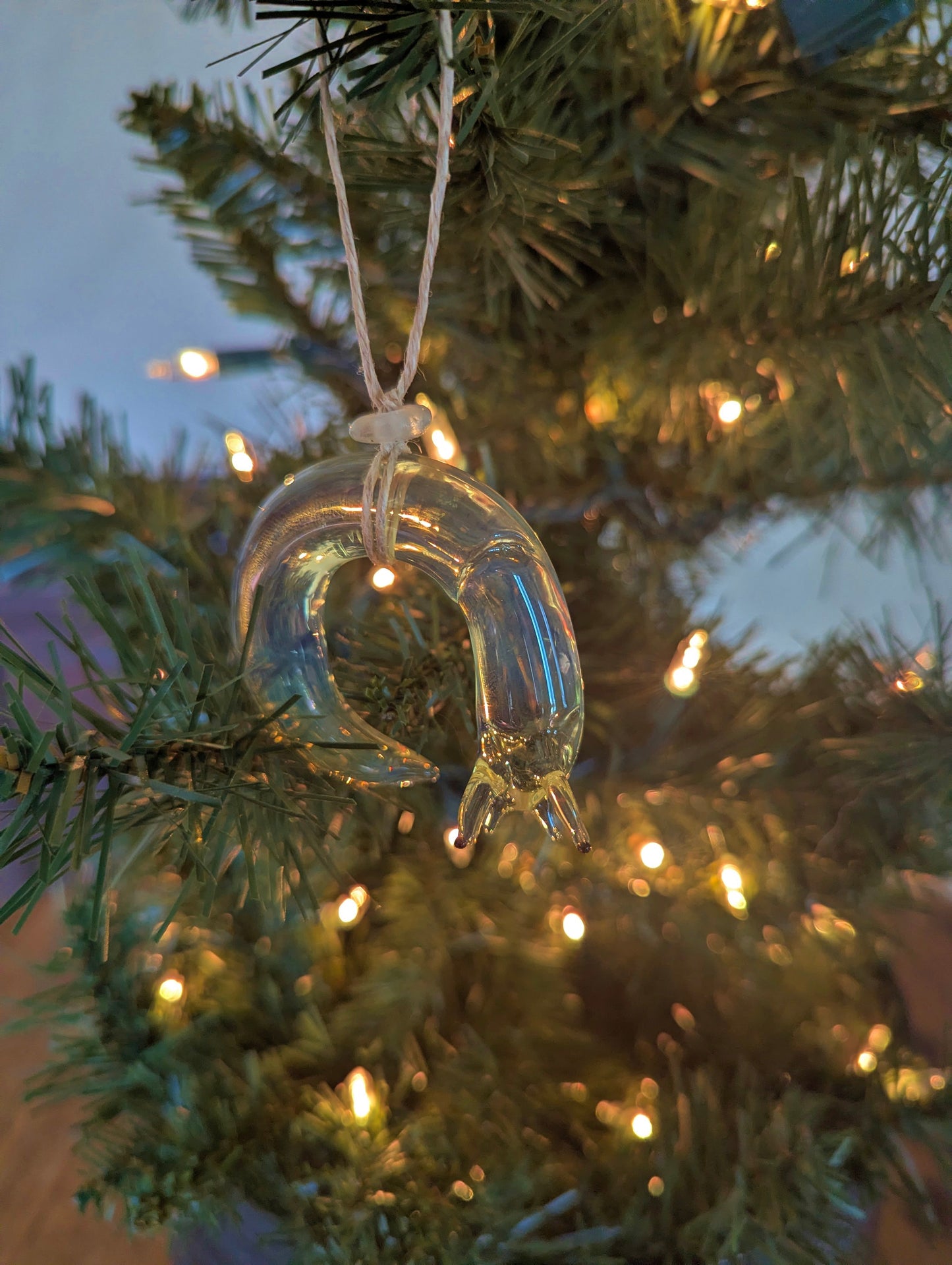 Glass Banana Slug Ornament | Unique Handmade Art