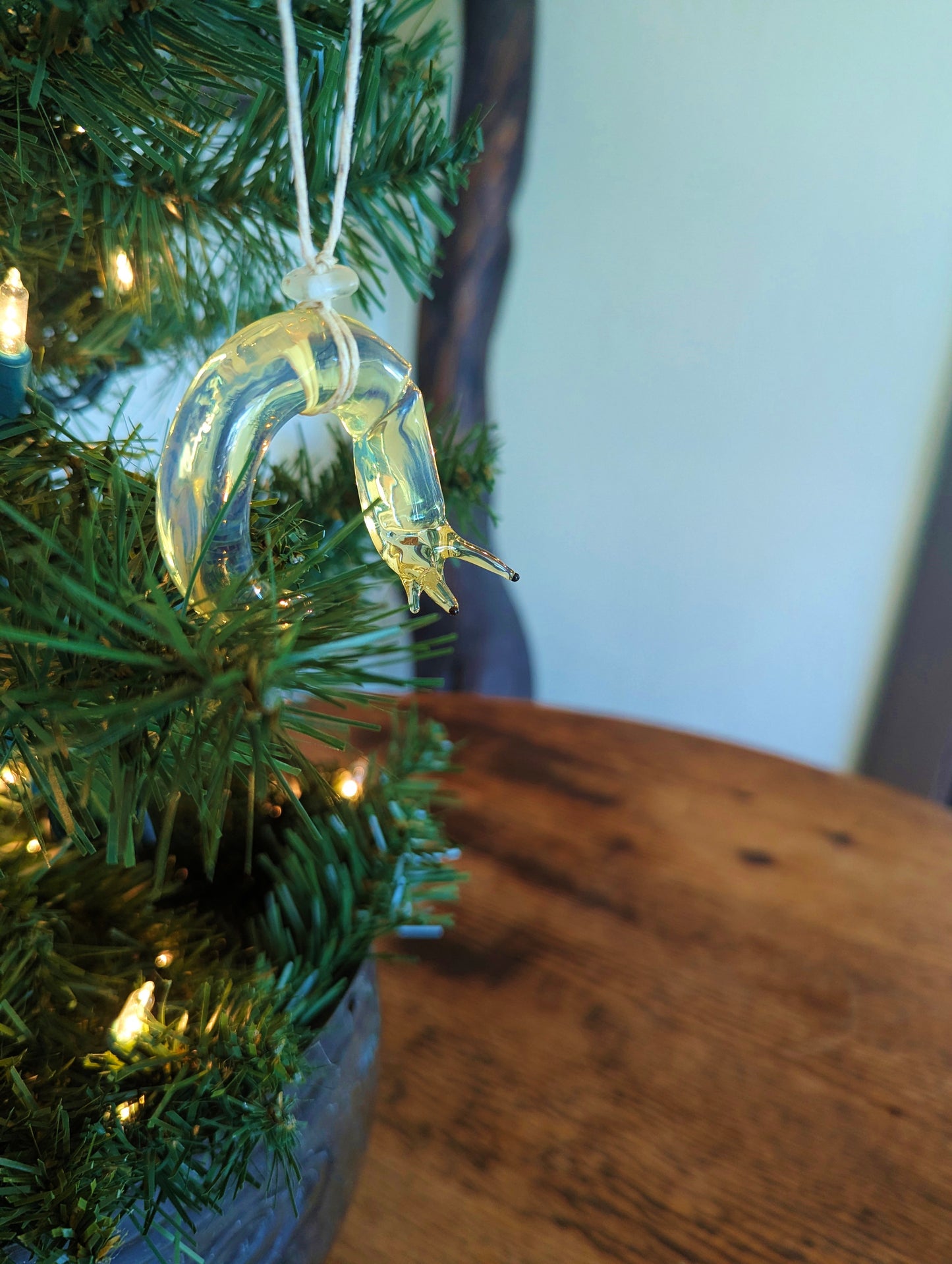 Glass Banana Slug Ornament | Unique Handmade Art