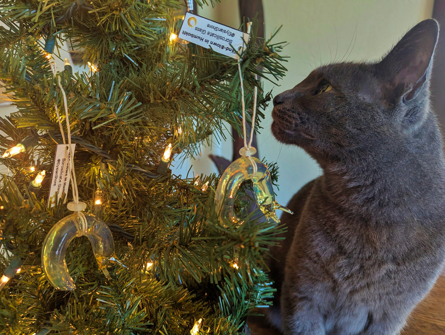 Glass Banana Slug Ornament | Unique Handmade Art