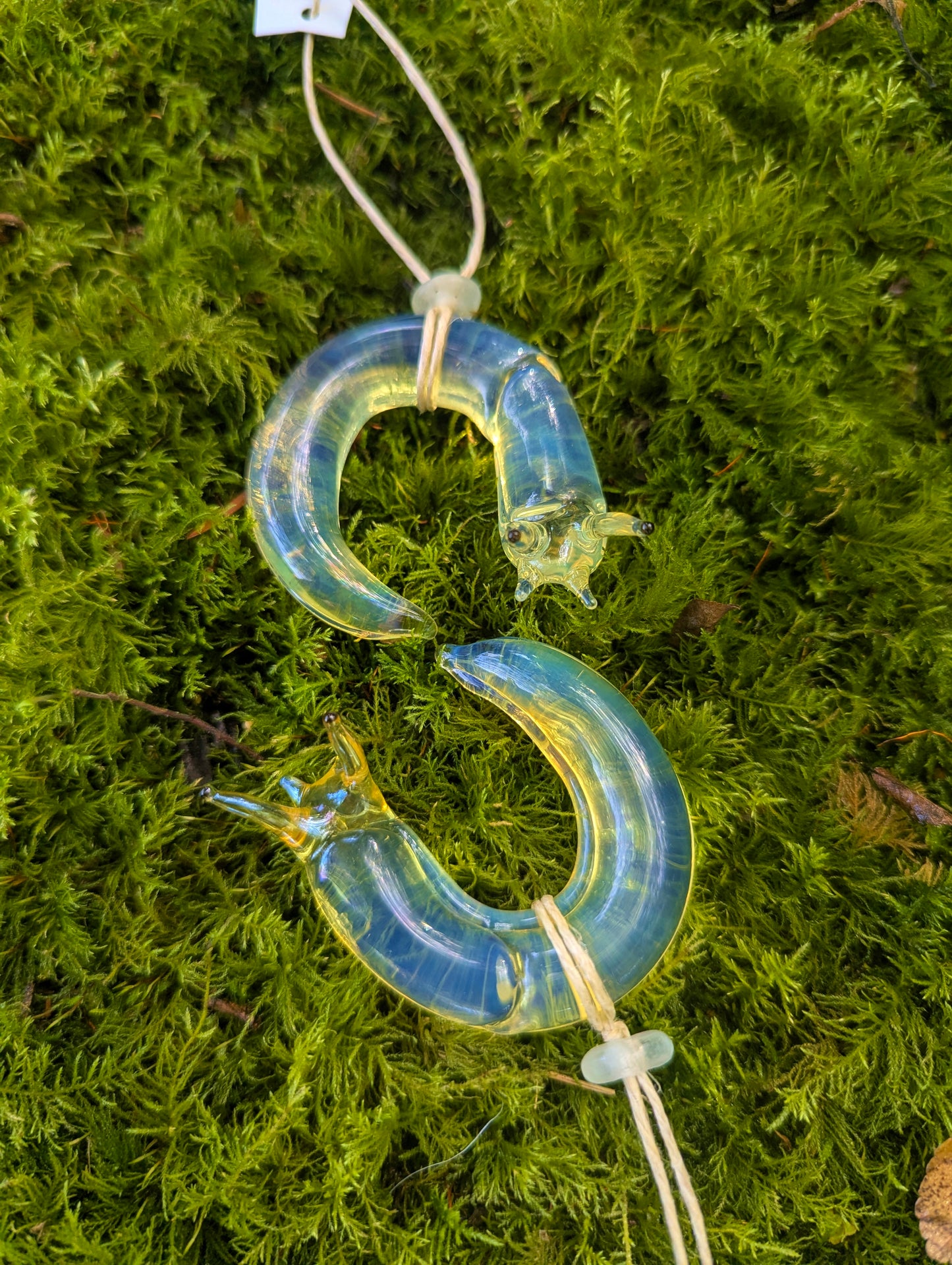 Glass Banana Slug Ornament | Unique Handmade Art
